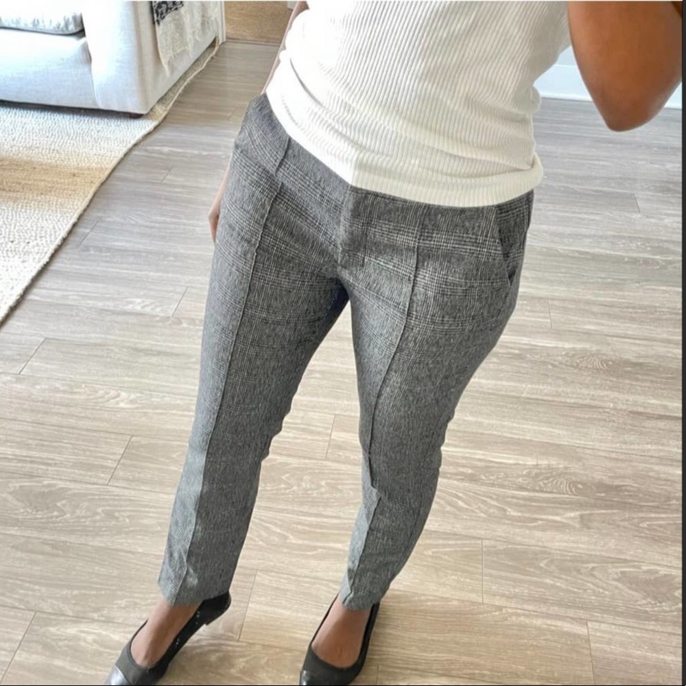 Mango Plaid Straight-Leg Pants
